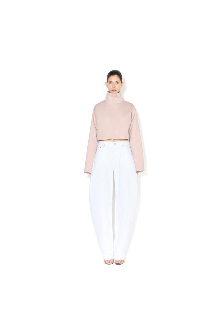 Round denim jeans in white 
