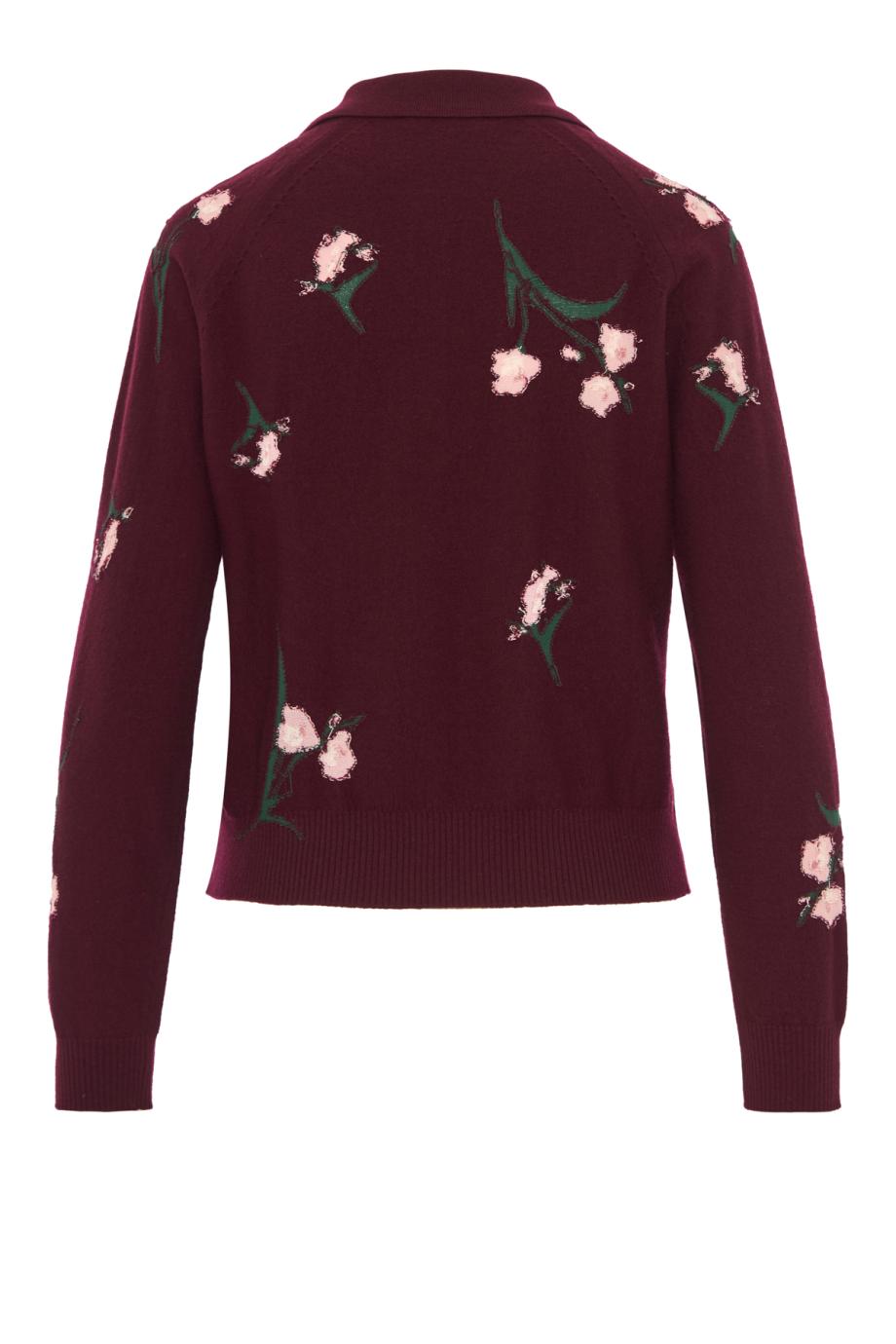 ΜΠΛΟΥΖΑ FLORAL KNIT POLO NECK JUMPER