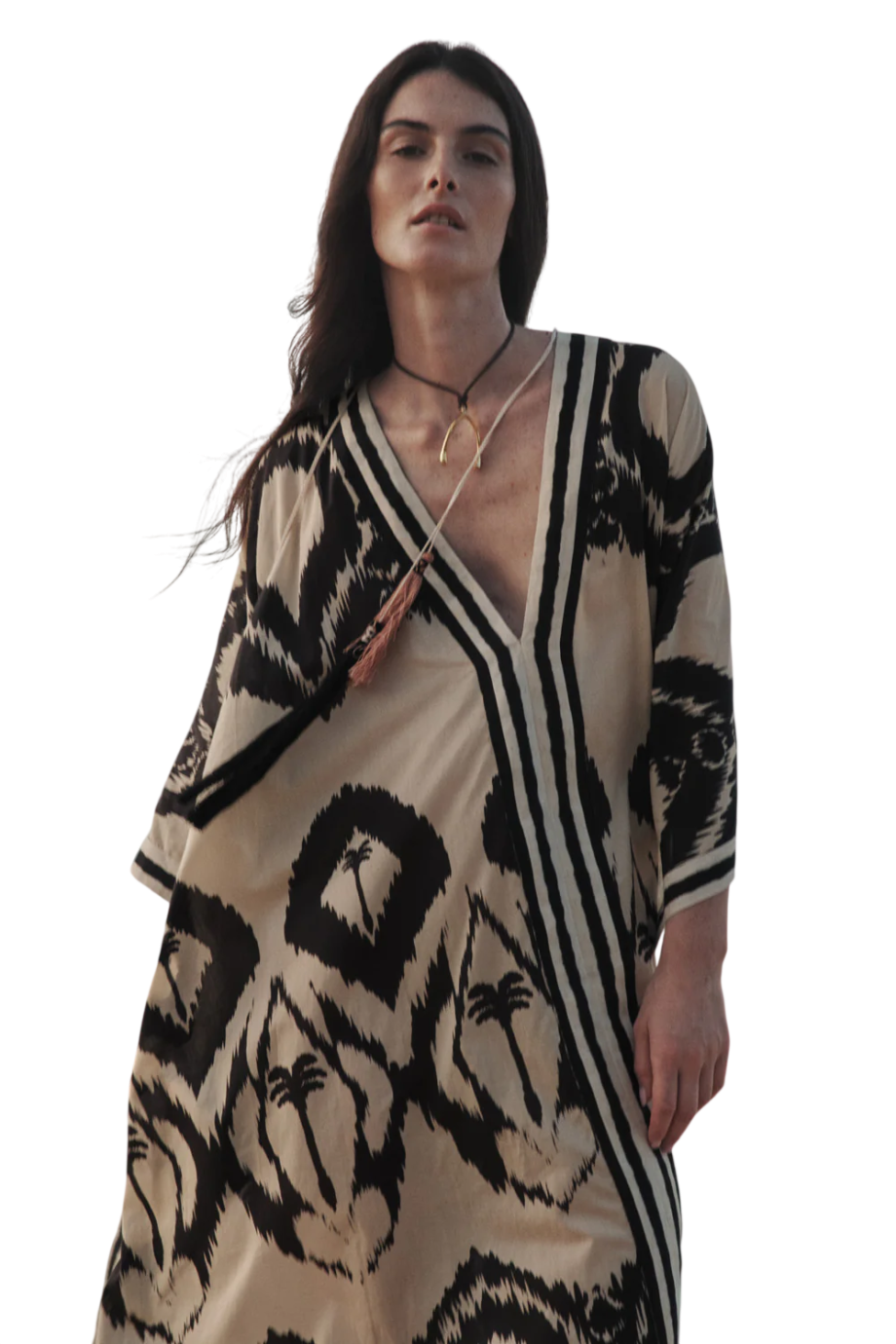 The Wind of Palms cotton tunic dress in ecru