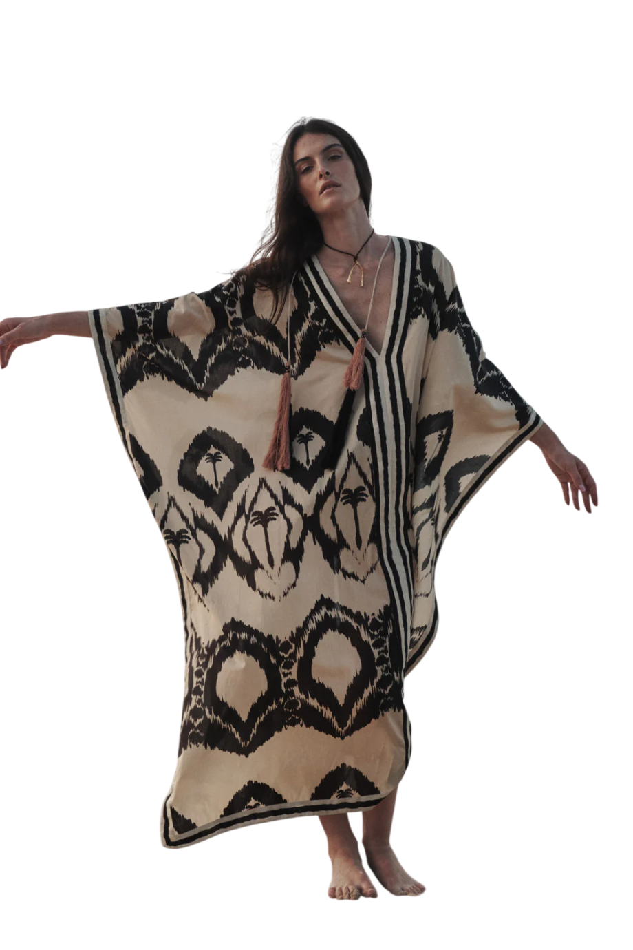 The Wind of Palms cotton tunic dress in ecru