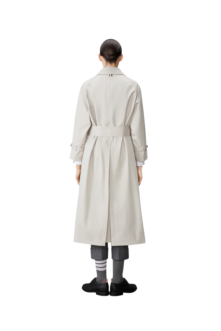 Waterproof cotton-twill trench coat in khaki