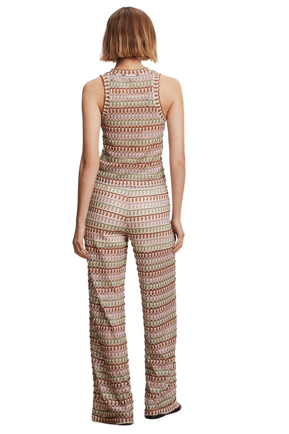 Fatima crochet wide-leg pants in deep ochre