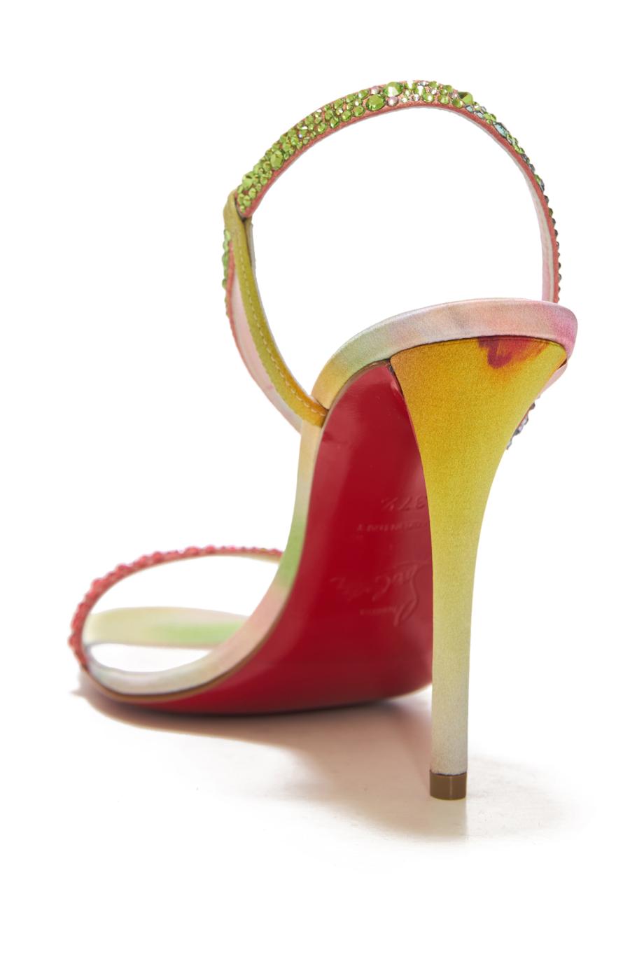 Rosa Z strass botanica 100 satin sandals in multicolour