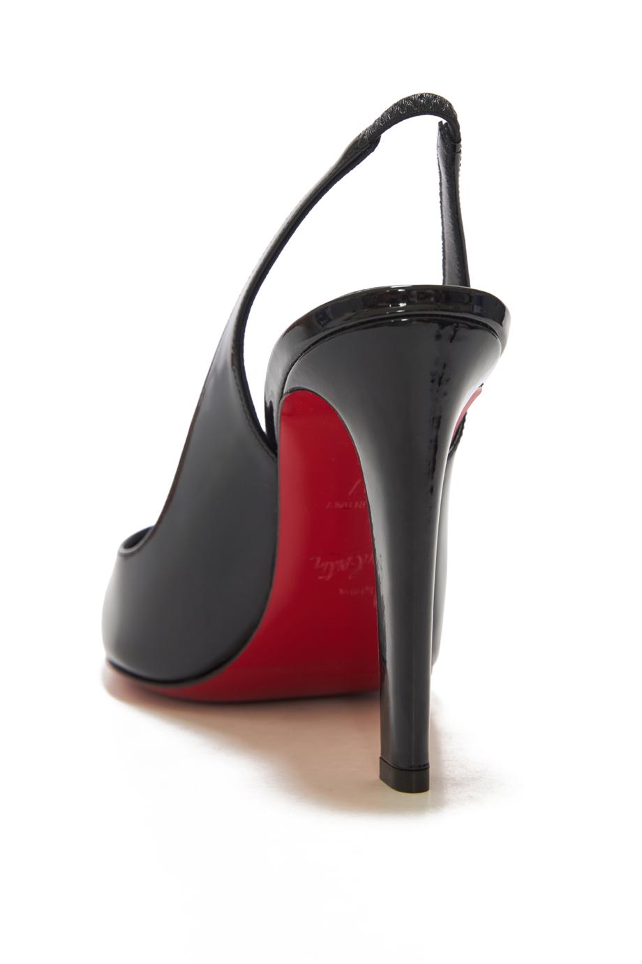 Fannylove 100 patent leather slingback sandals in black