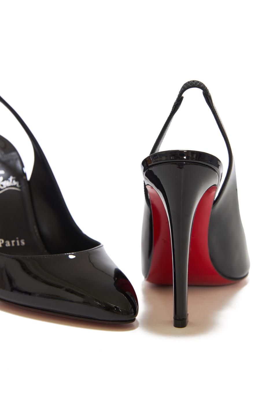 Fannylove 100 patent leather slingback sandals in black