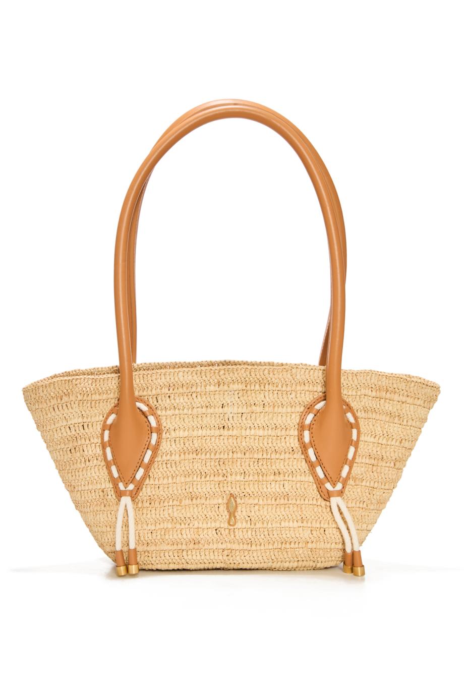 Venus mini raffia basket bag in natural