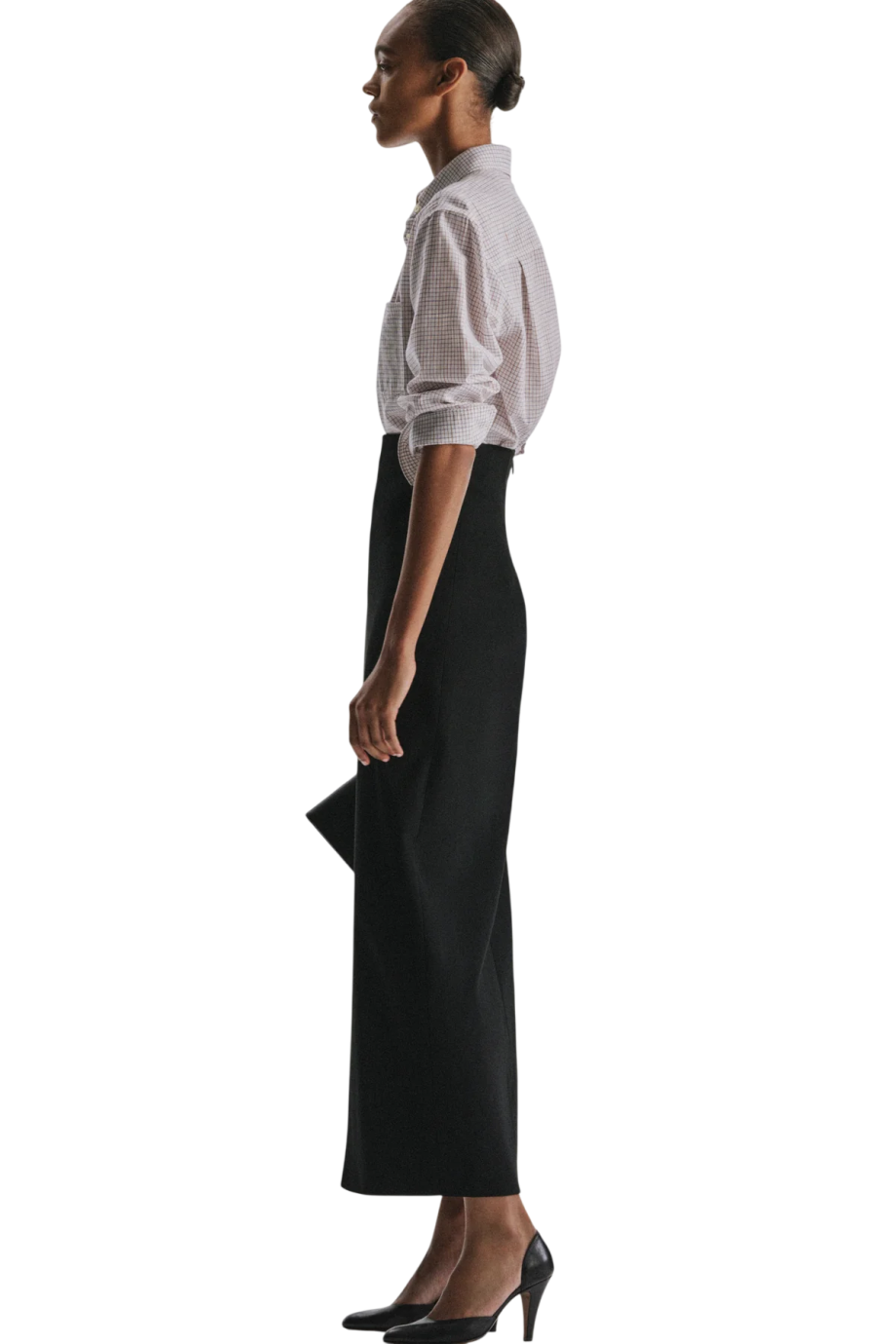 Cotton patch-pocket shirt in white
