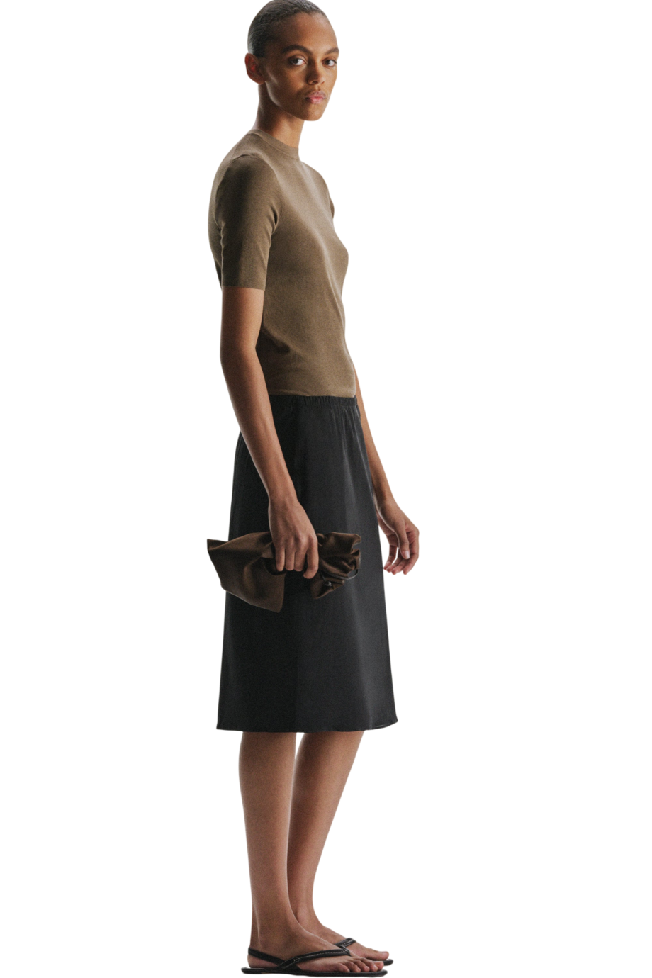 Silk top in nut brown
