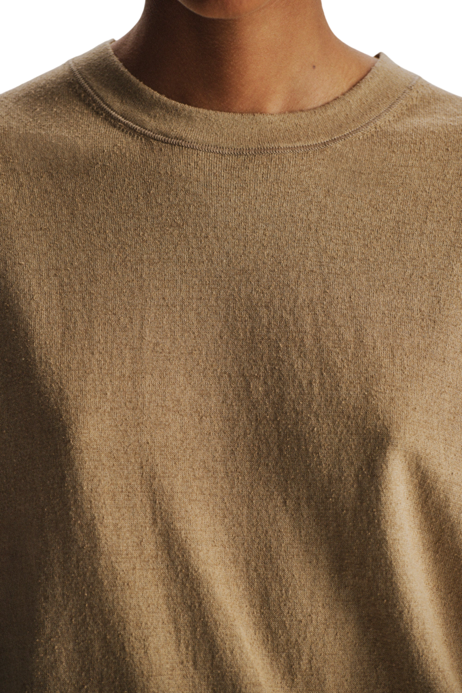 Cotton and silk top in taupe