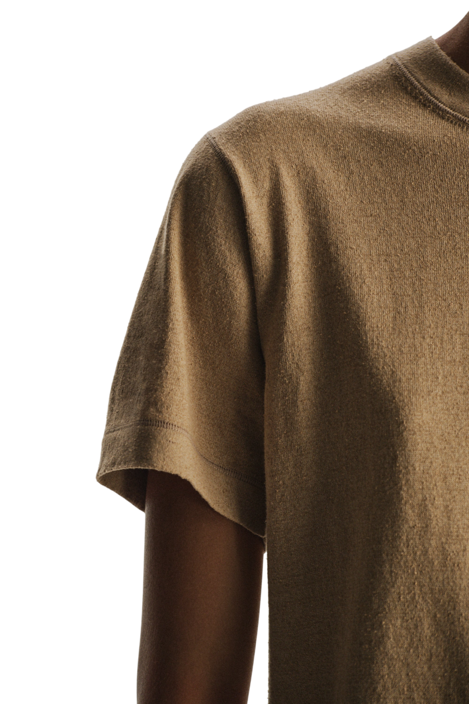 Cotton and silk top in taupe