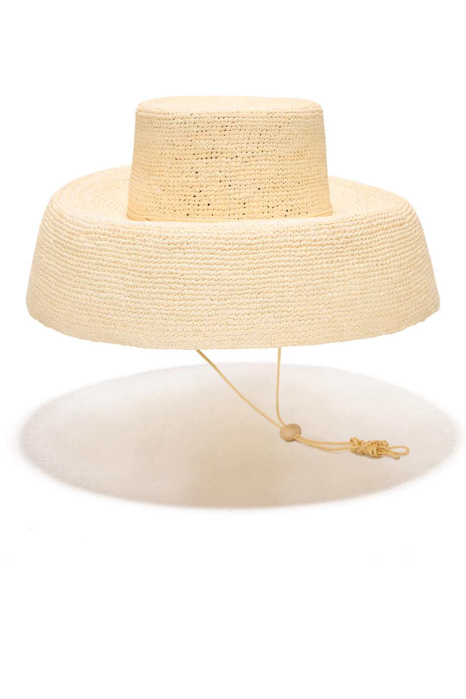 Fierce Muse toquilla straw hat in ecru