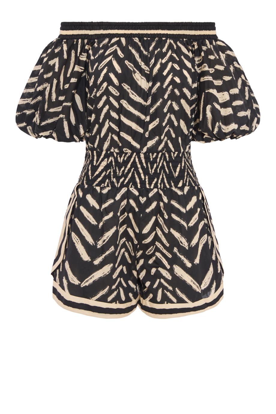 Water Hymn cotton playsuit in black