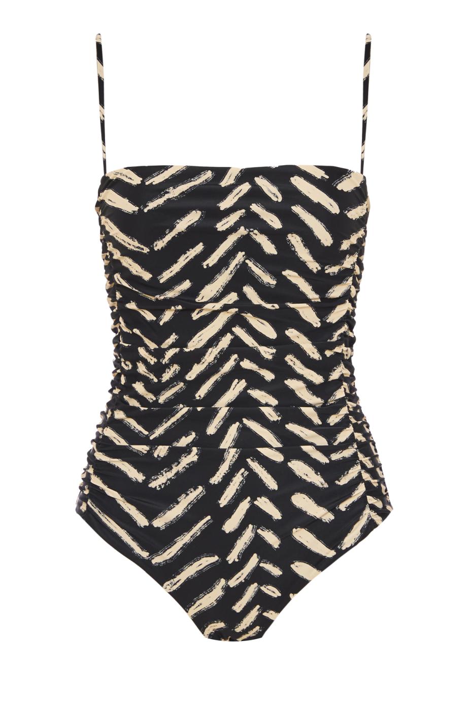 Whispering Tides printed swimsuit in black