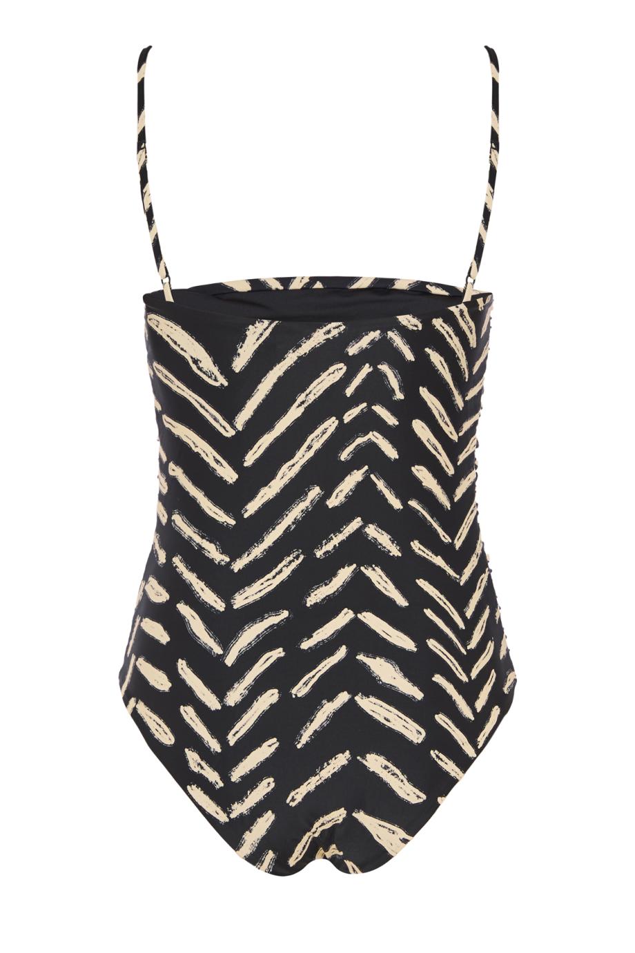 Whispering Tides printed swimsuit in black