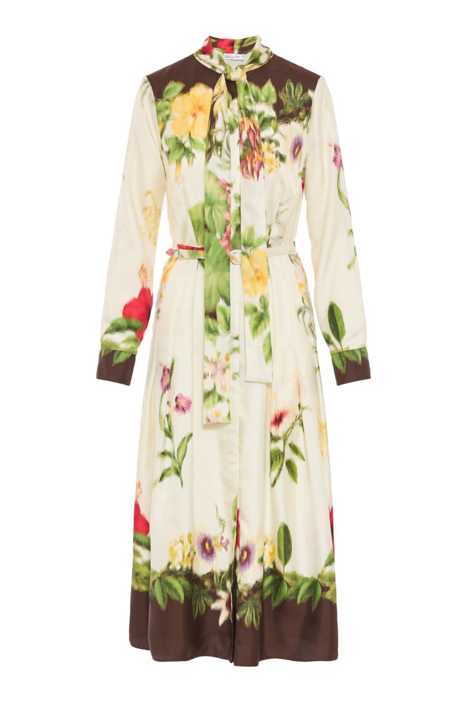 Chine Dominican printed silk midi dress in multicolor