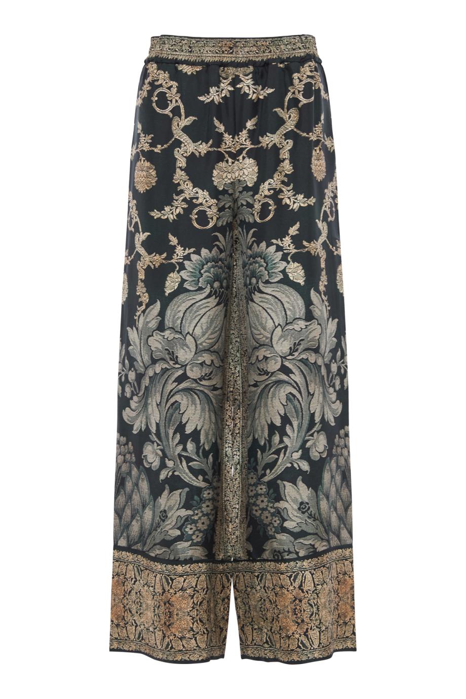 Aloe wide-leg silk pants in black