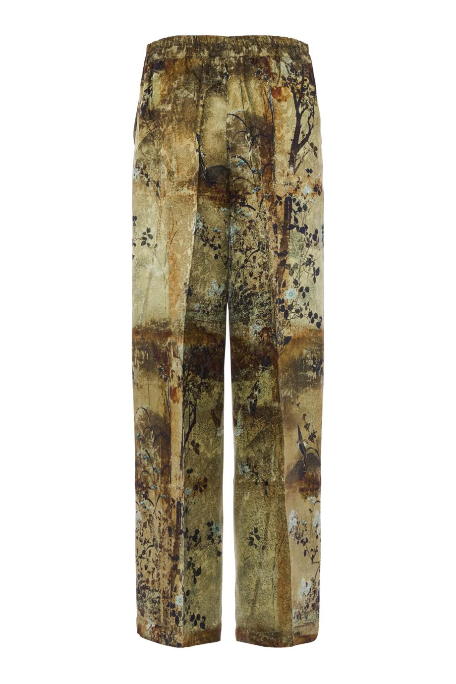 Silk-blend velvet pants in beige