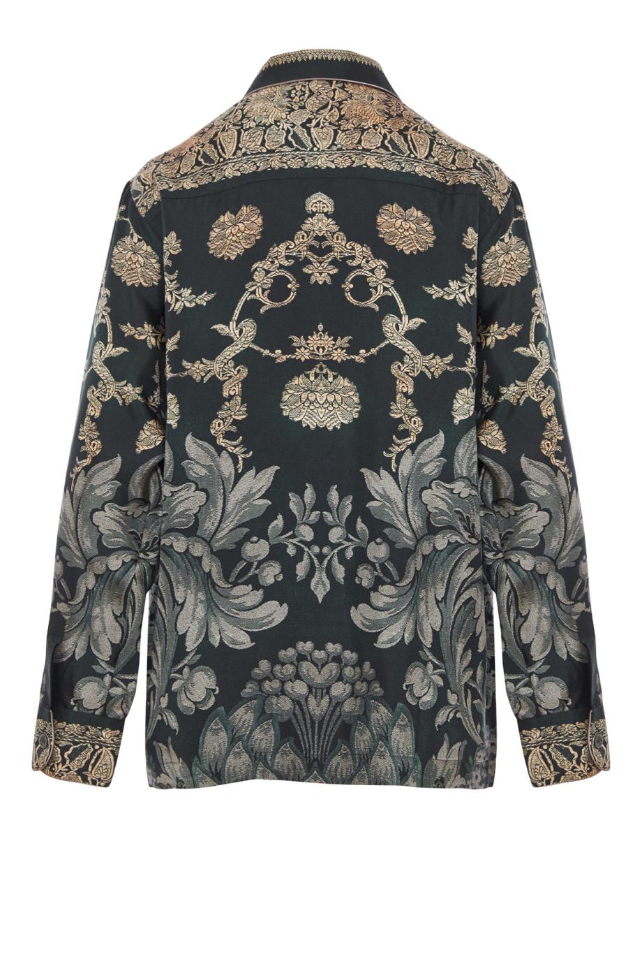 Aloe patch-pocket silk shirt in black