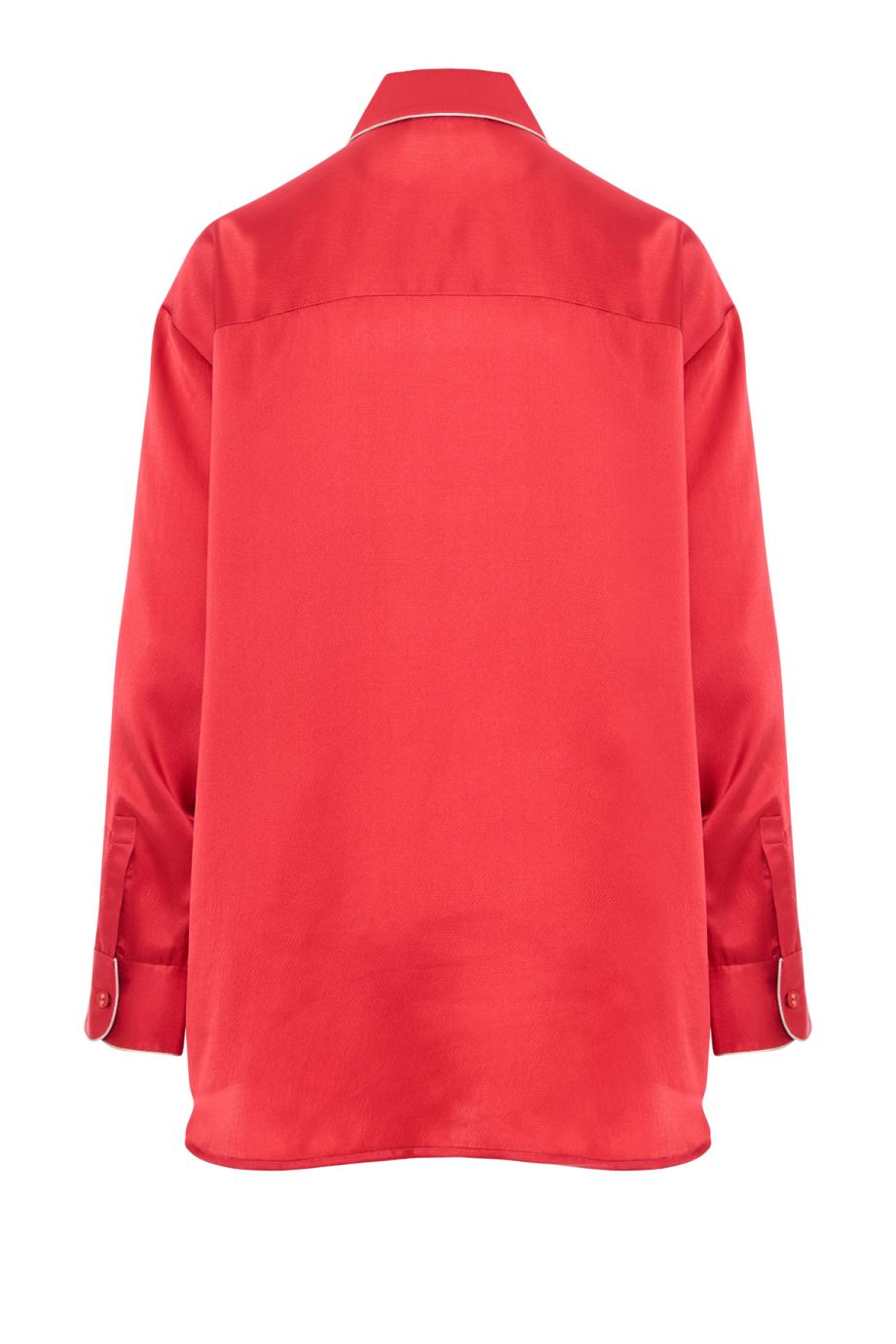 Mutka oversized silk shirt in red