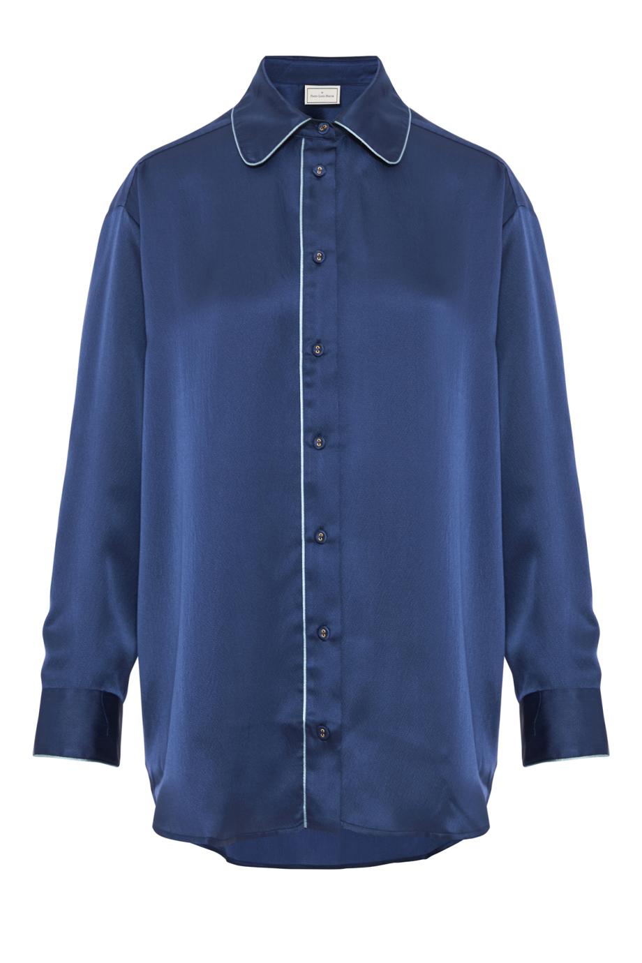 Mutka oversized silk shirt in blue