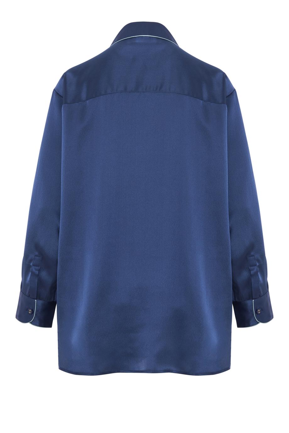 Mutka oversized silk shirt in blue