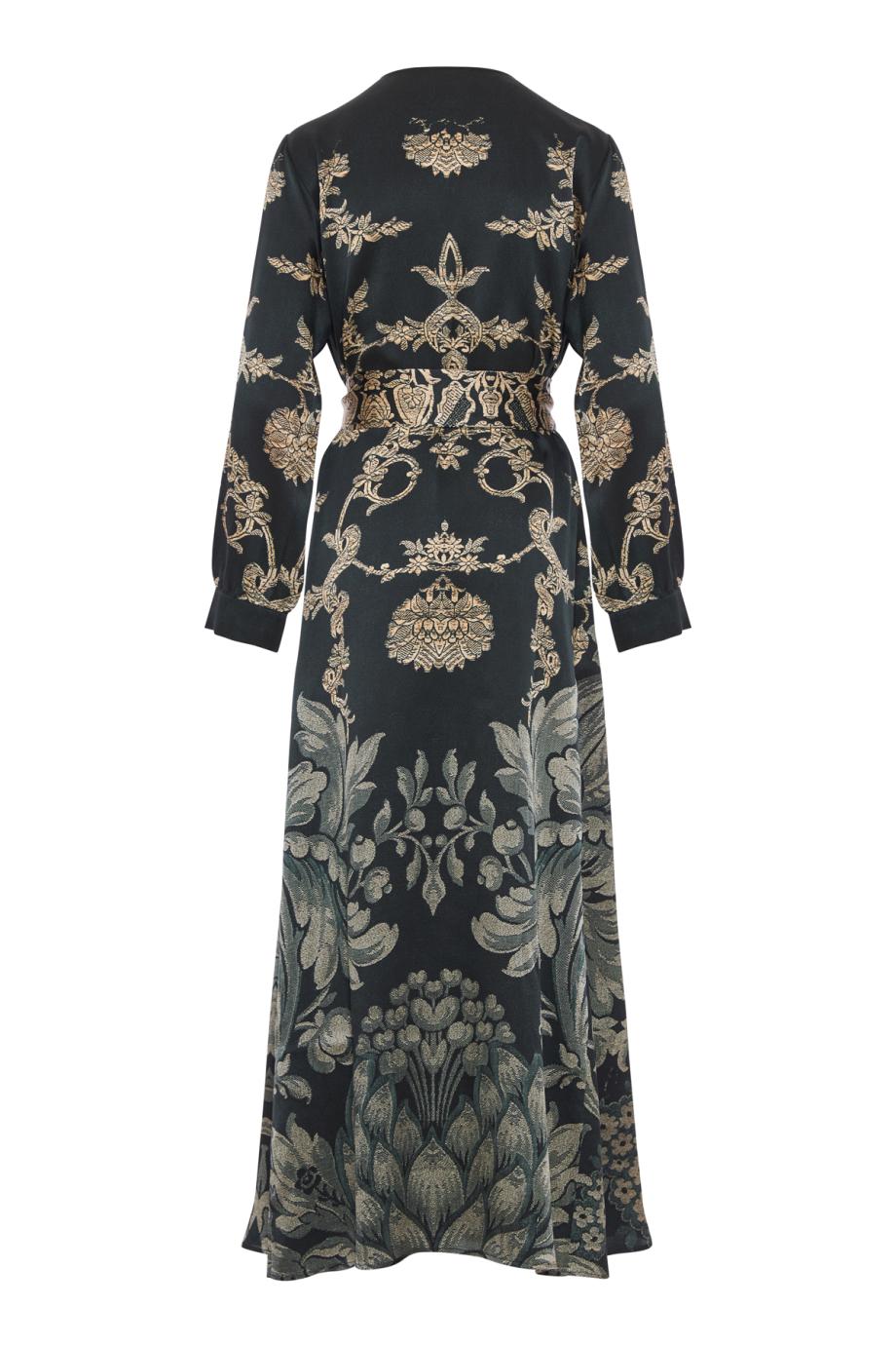 Mutka belted silk maxi dress in black