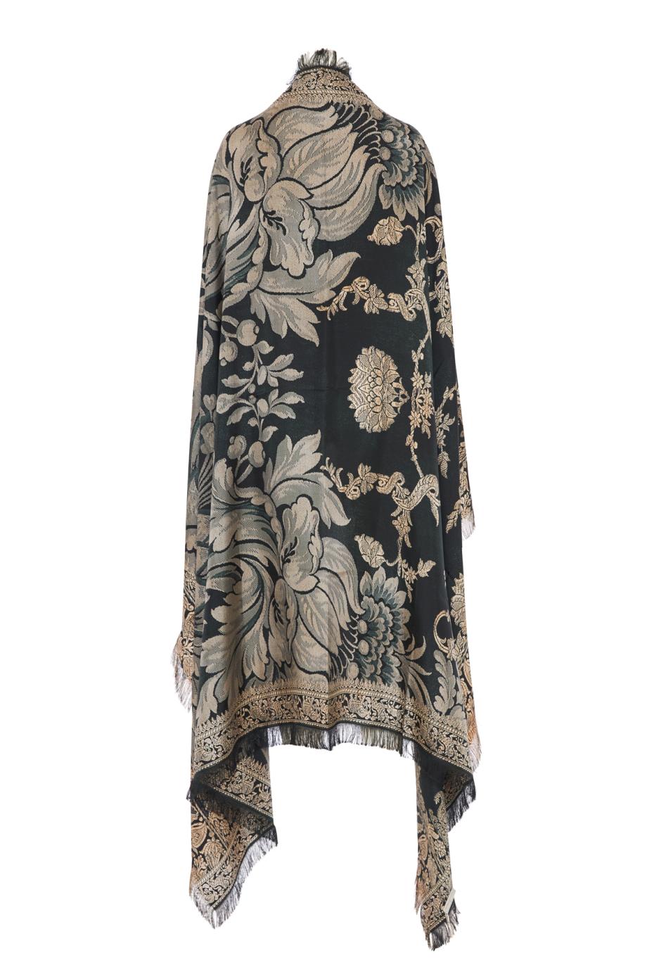Aloeuw printed silk shawl in grey 135X195