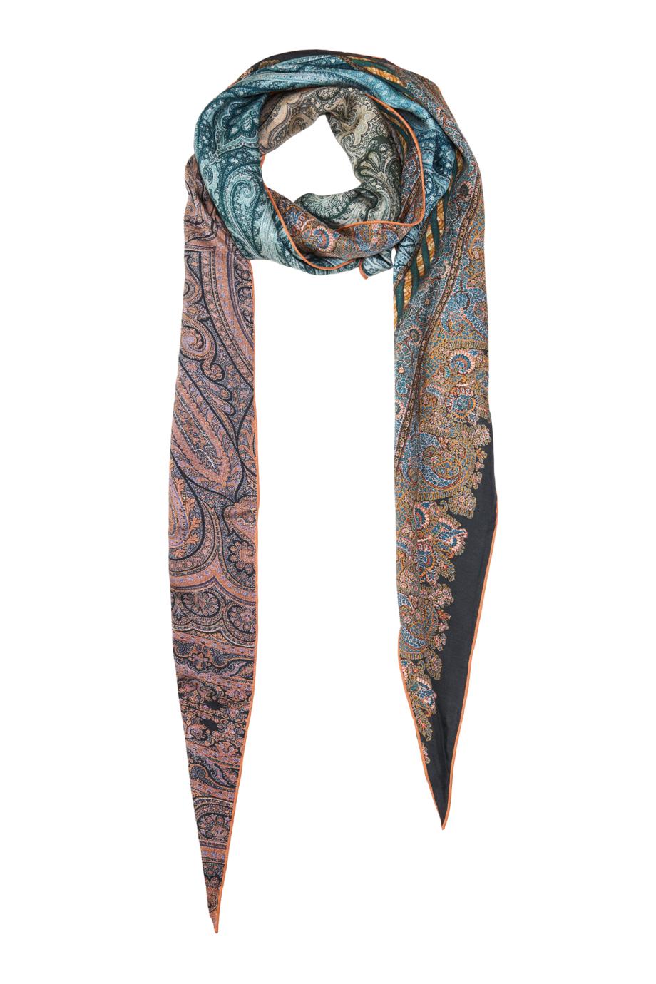 Aloeuw printed silk scarf in pink 65X120