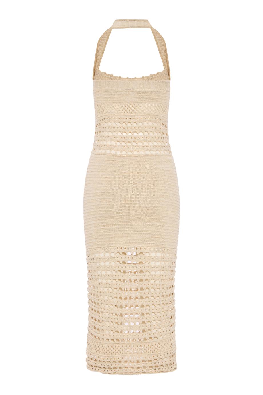 Jaycee metallic crochet dress in bone