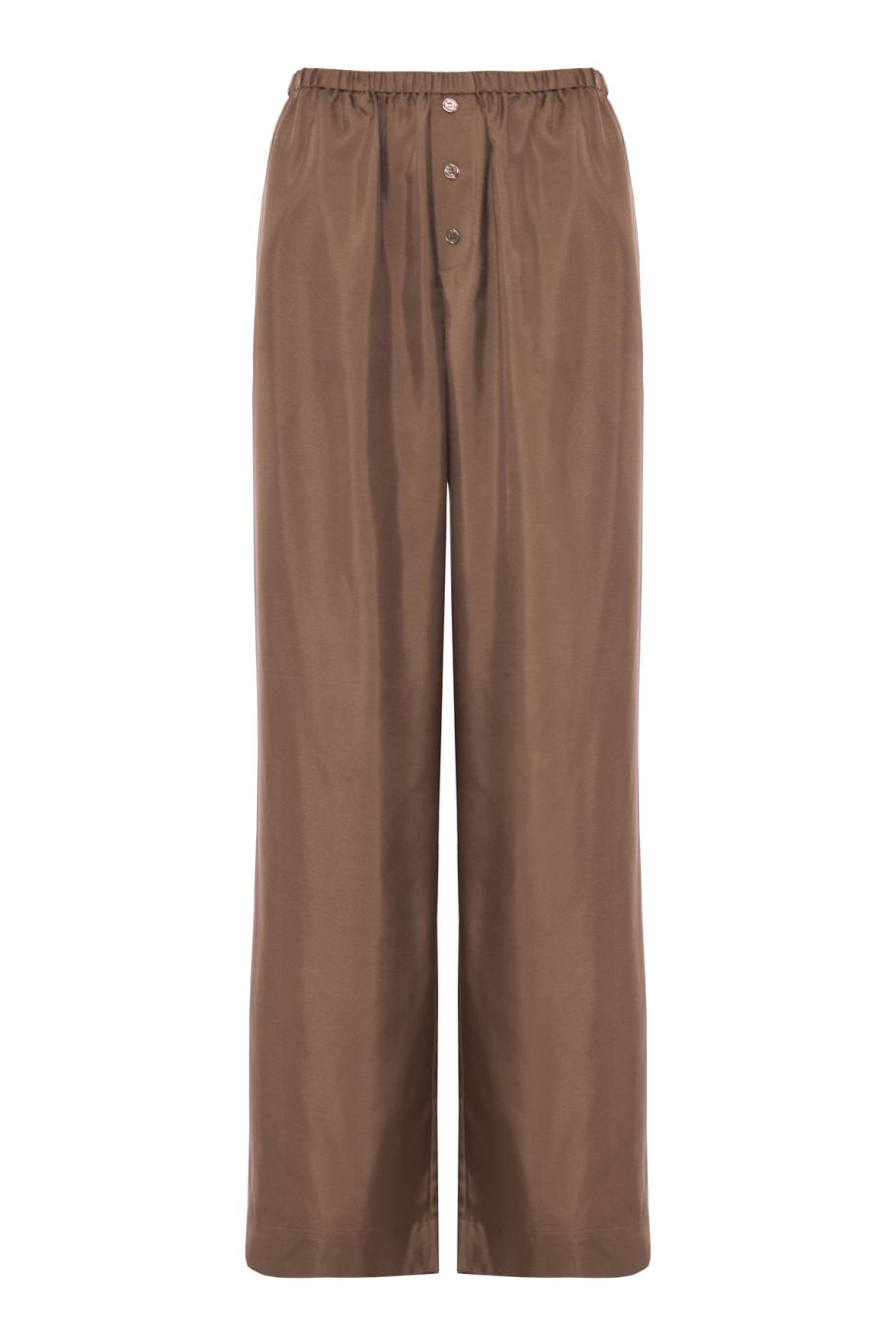 Relaxed silk pants in taupe