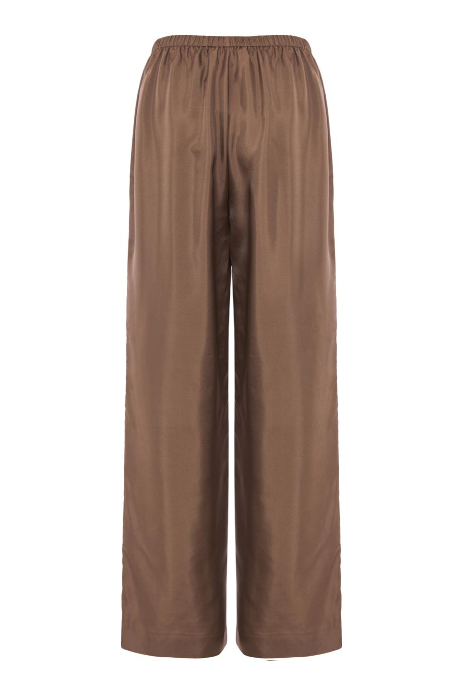 Relaxed silk pants in taupe