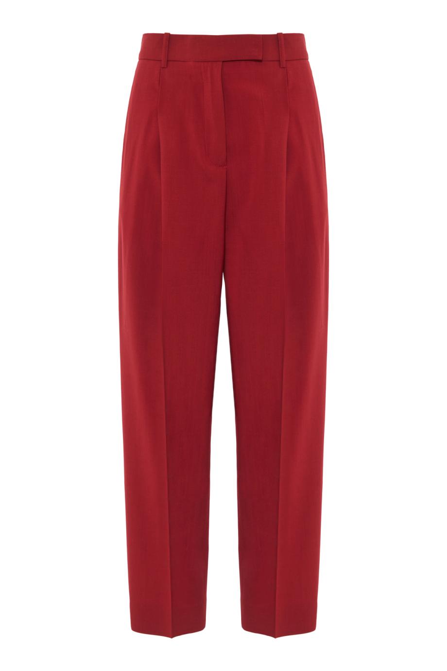 Daria single-pleat wool pants in carmine