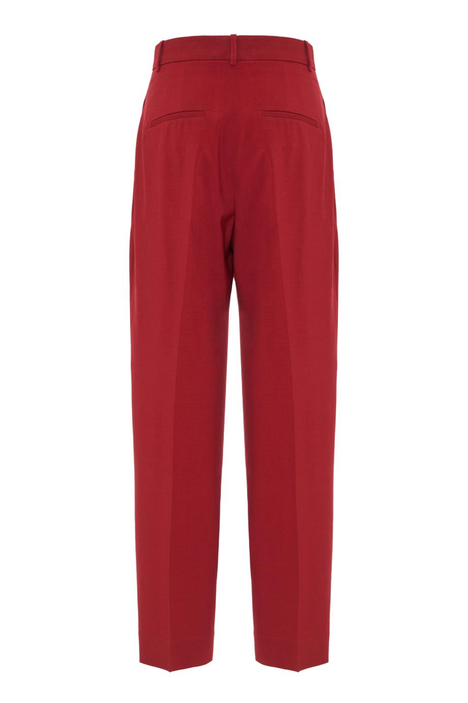 Daria single-pleat wool pants in carmine