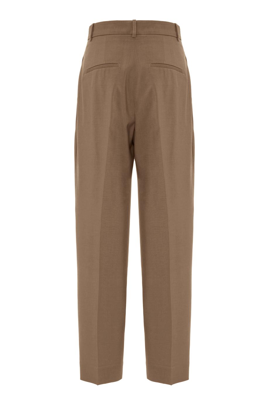Daria single-pleat wool pants in desert brown