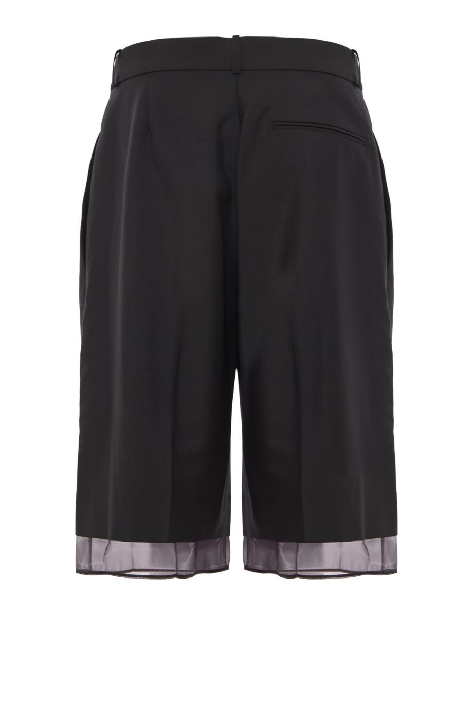 Organza-lined tailored shorts in black