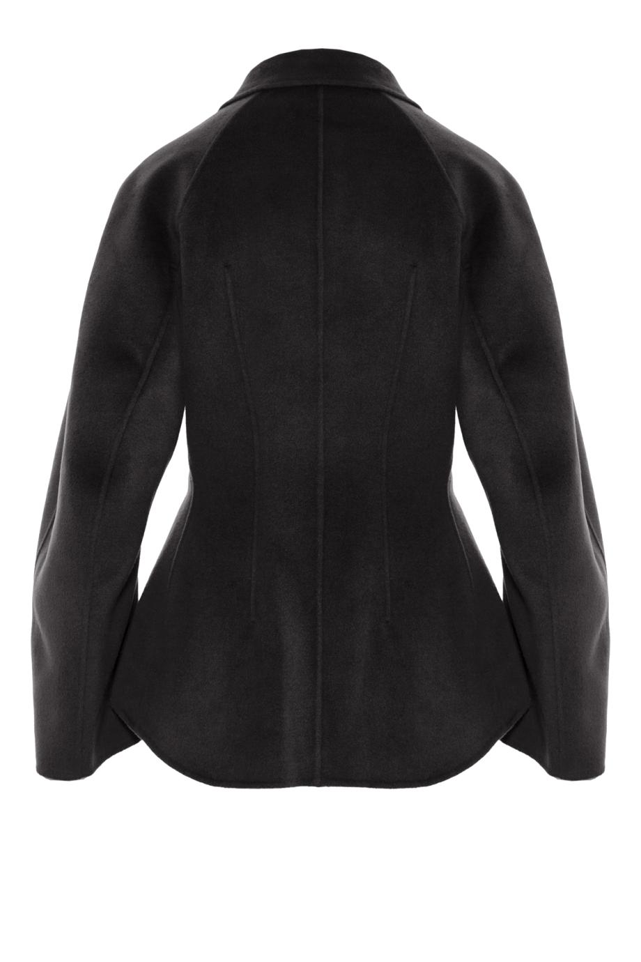 Double-faced wool and cashmere sculptural jacket in black