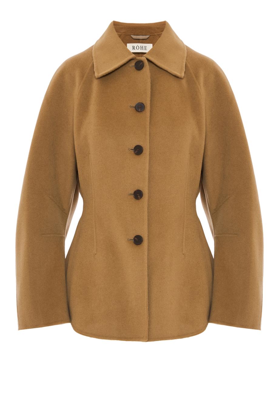 Double-faced sculptural wool and cashmere jacket in camel