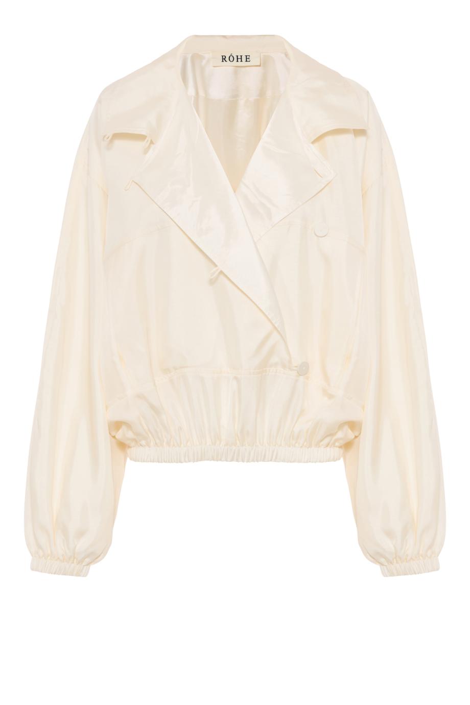 Silk blouson anorak in cream