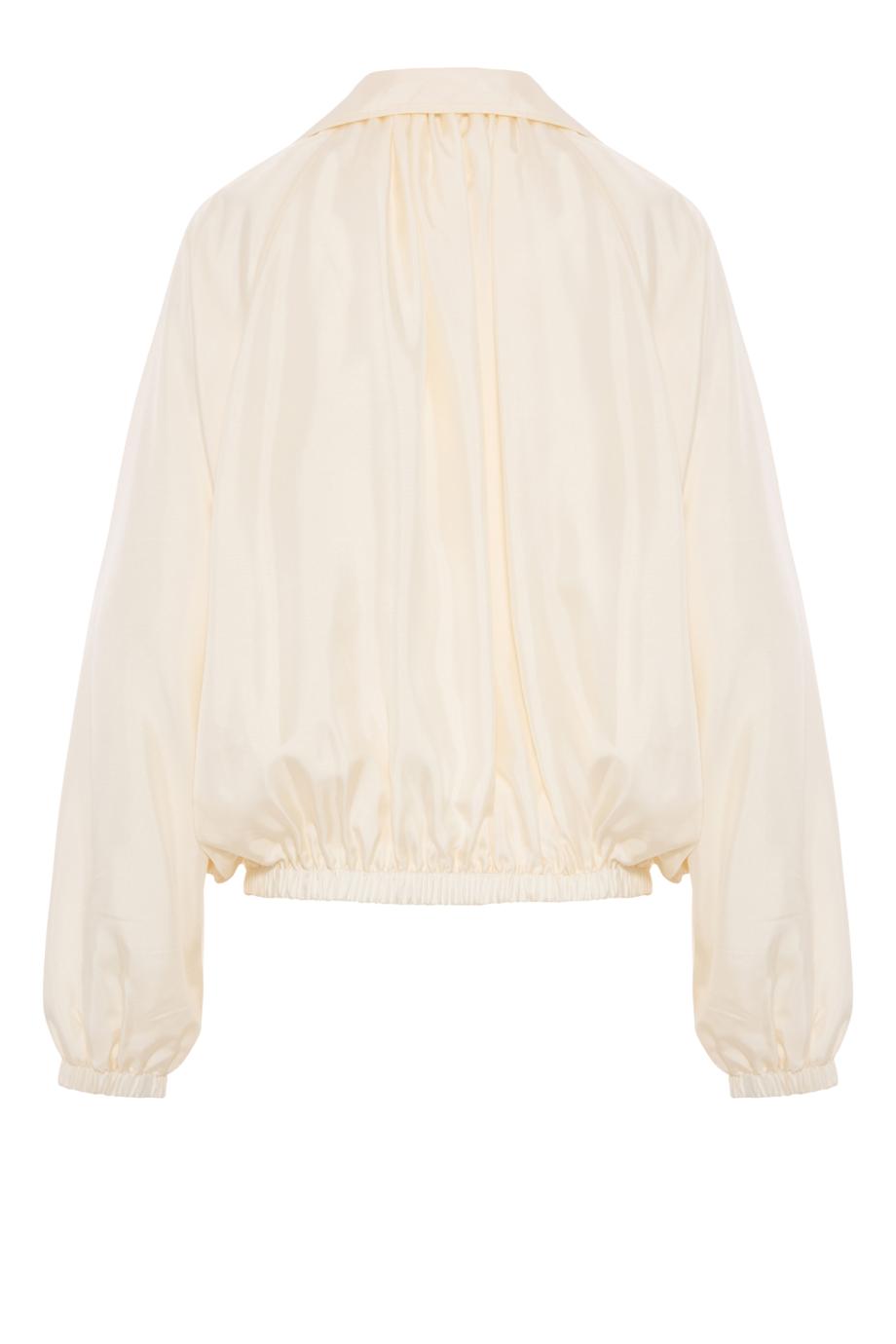 Silk blouson anorak in cream
