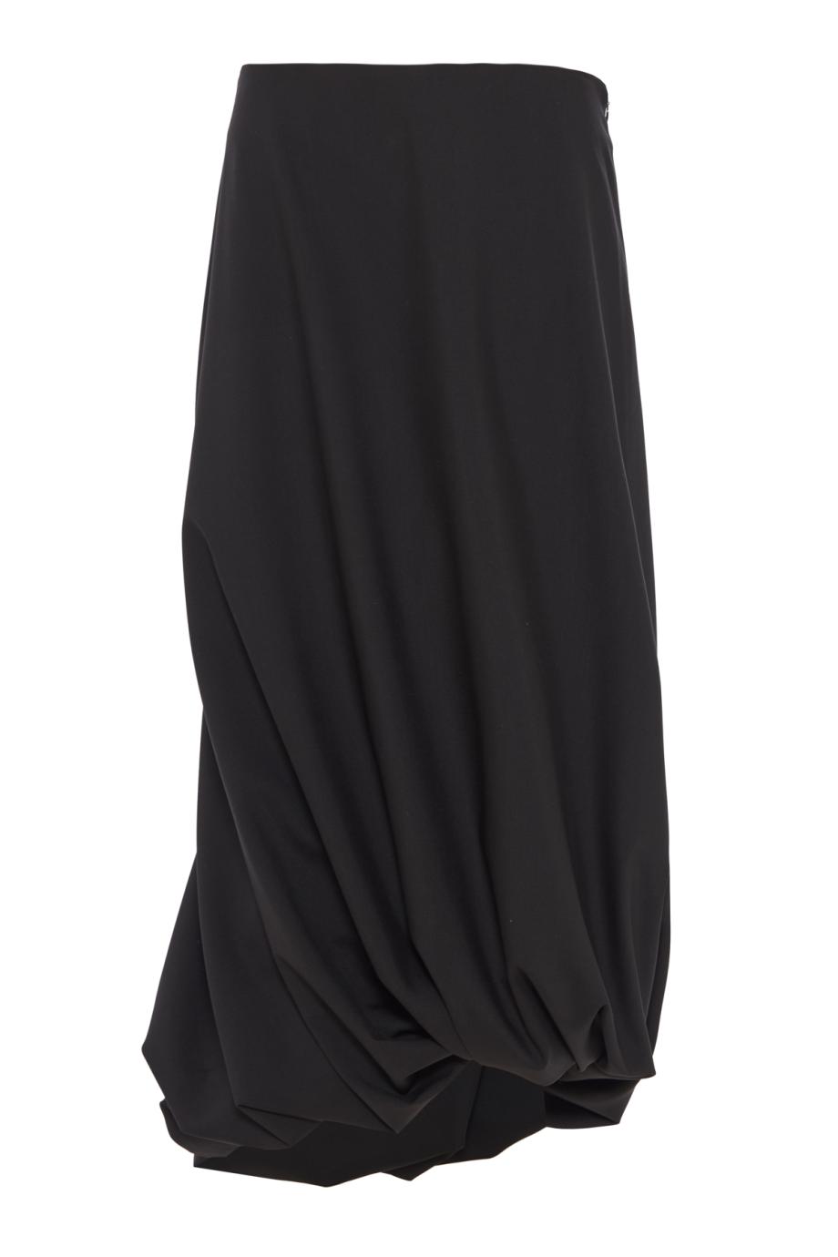 Twisted midi skirt in black