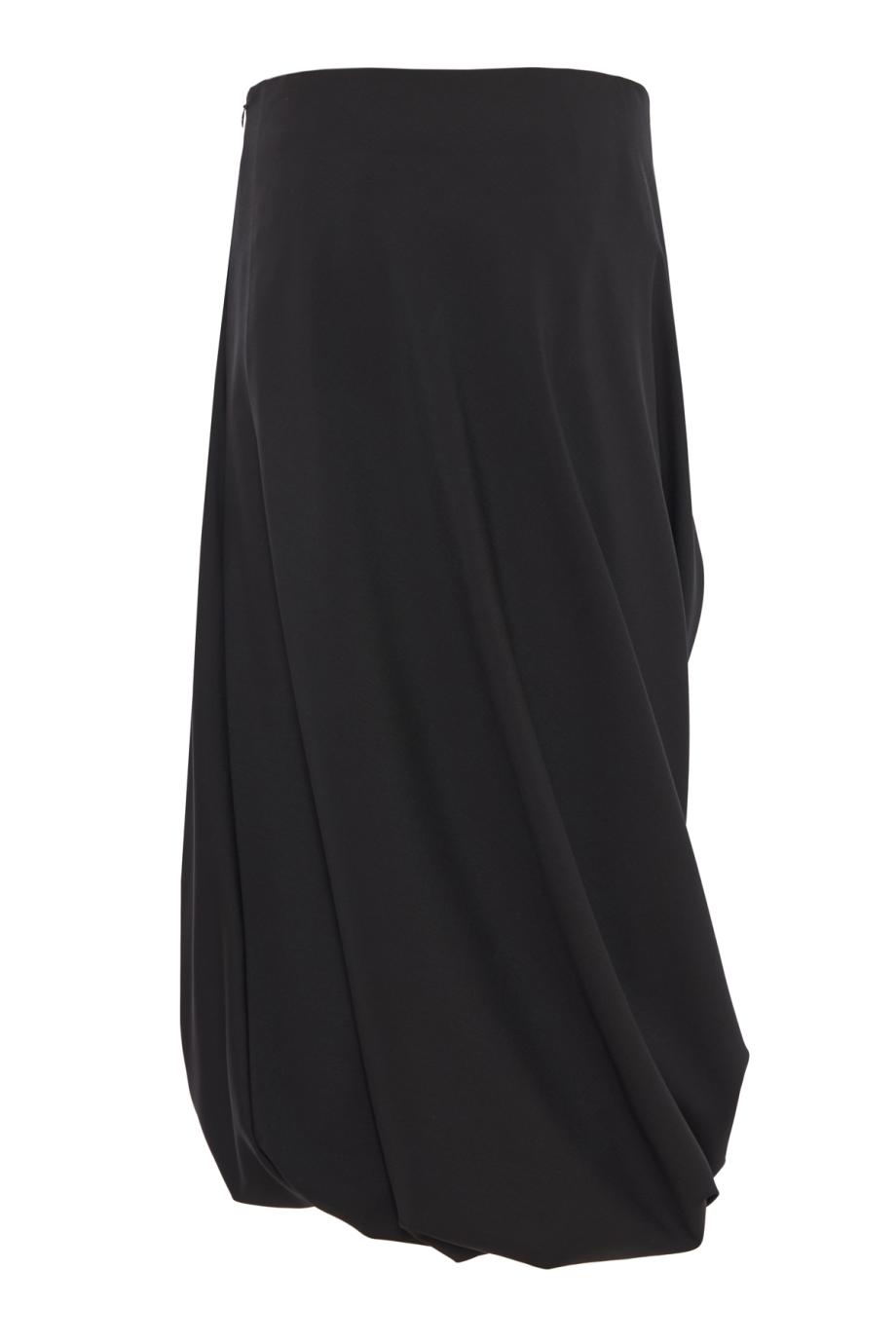 Twisted midi skirt in black