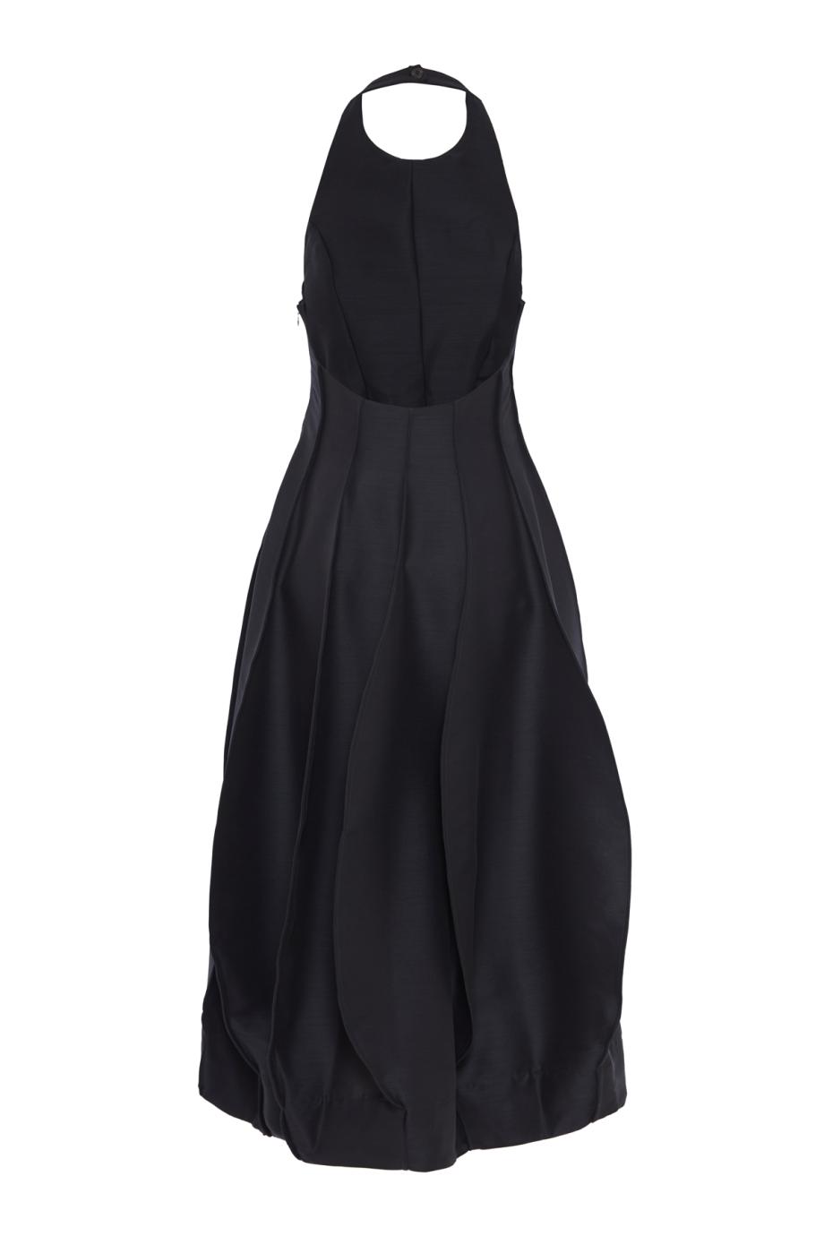 Open-back tulip wool-blend midi dress in night