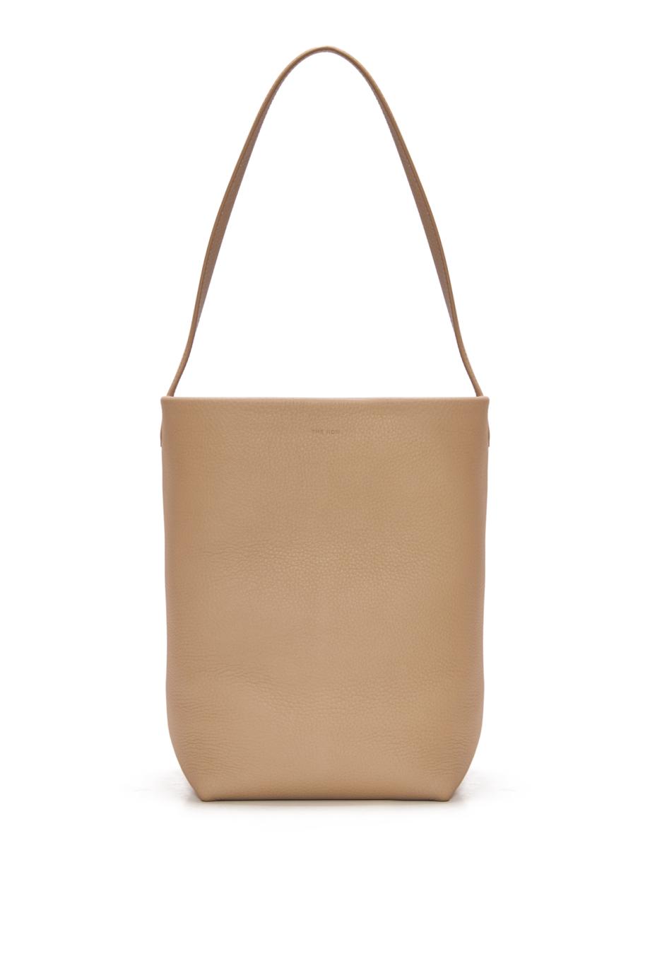 Park medium leather tote in dark taupe 