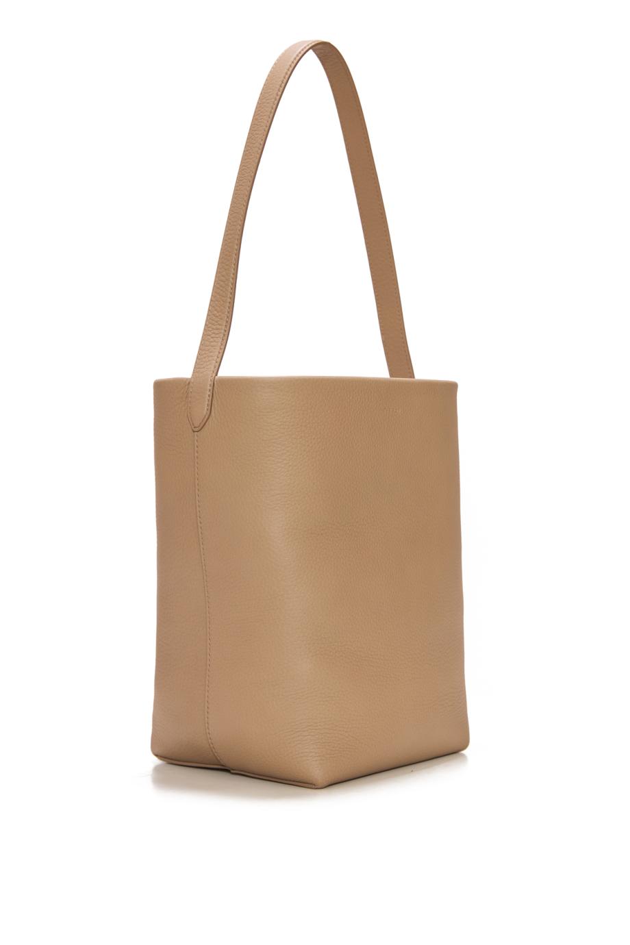 Park medium leather tote in dark taupe 