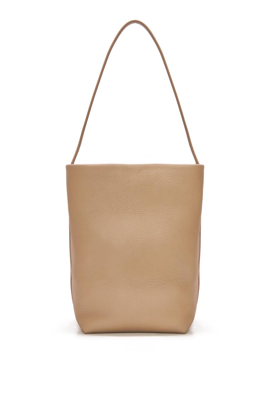 Park medium leather tote in dark taupe 