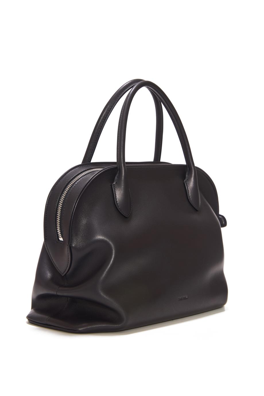 Agnes 12 leather top handle bag in black
