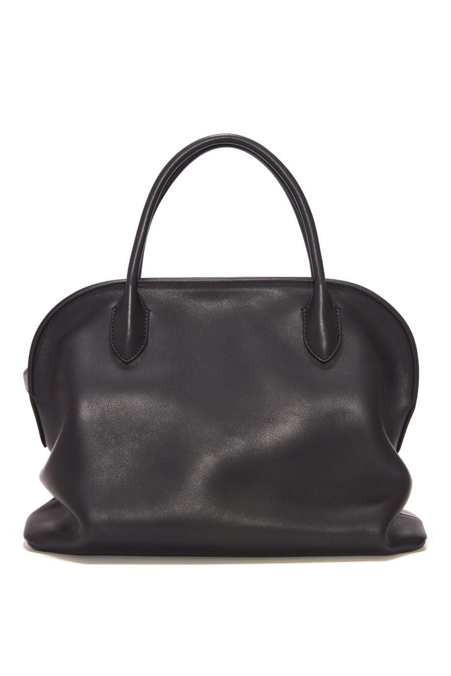 Agnes 12 leather top handle bag in black