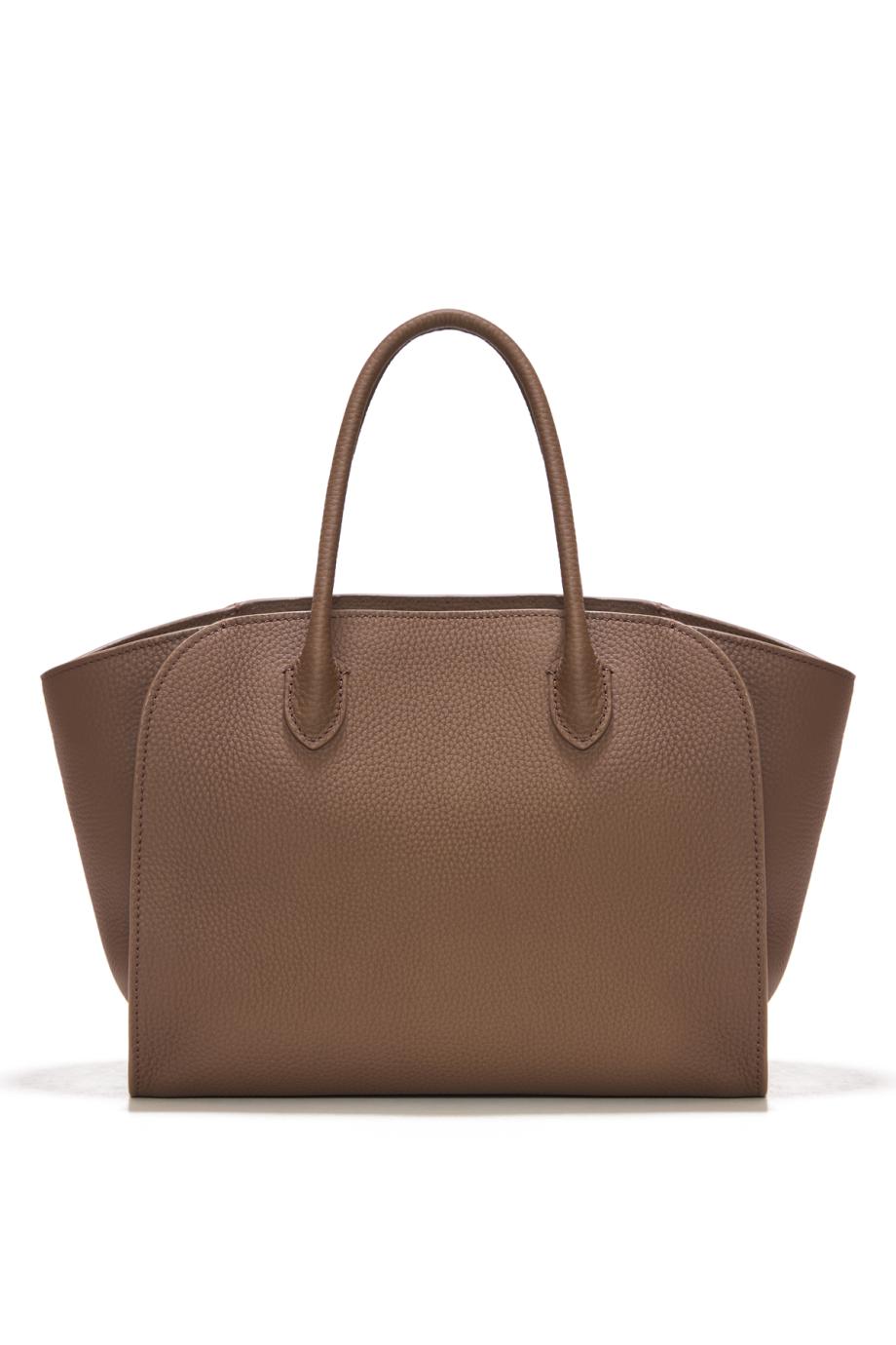 Marlo 12 grained-leather tote in dark olive
