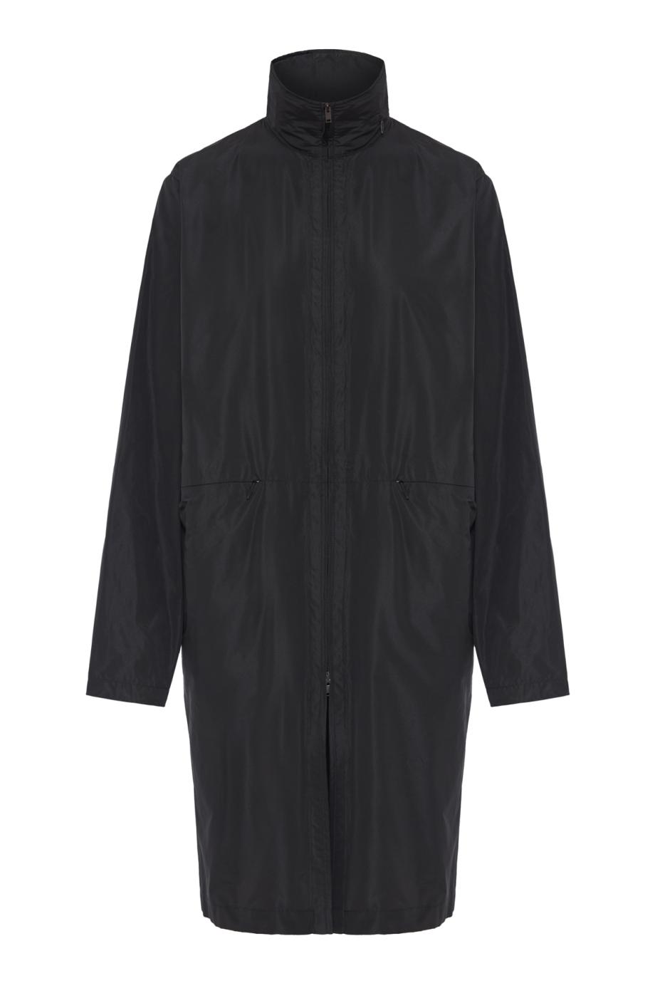 Technical hooded coat in black