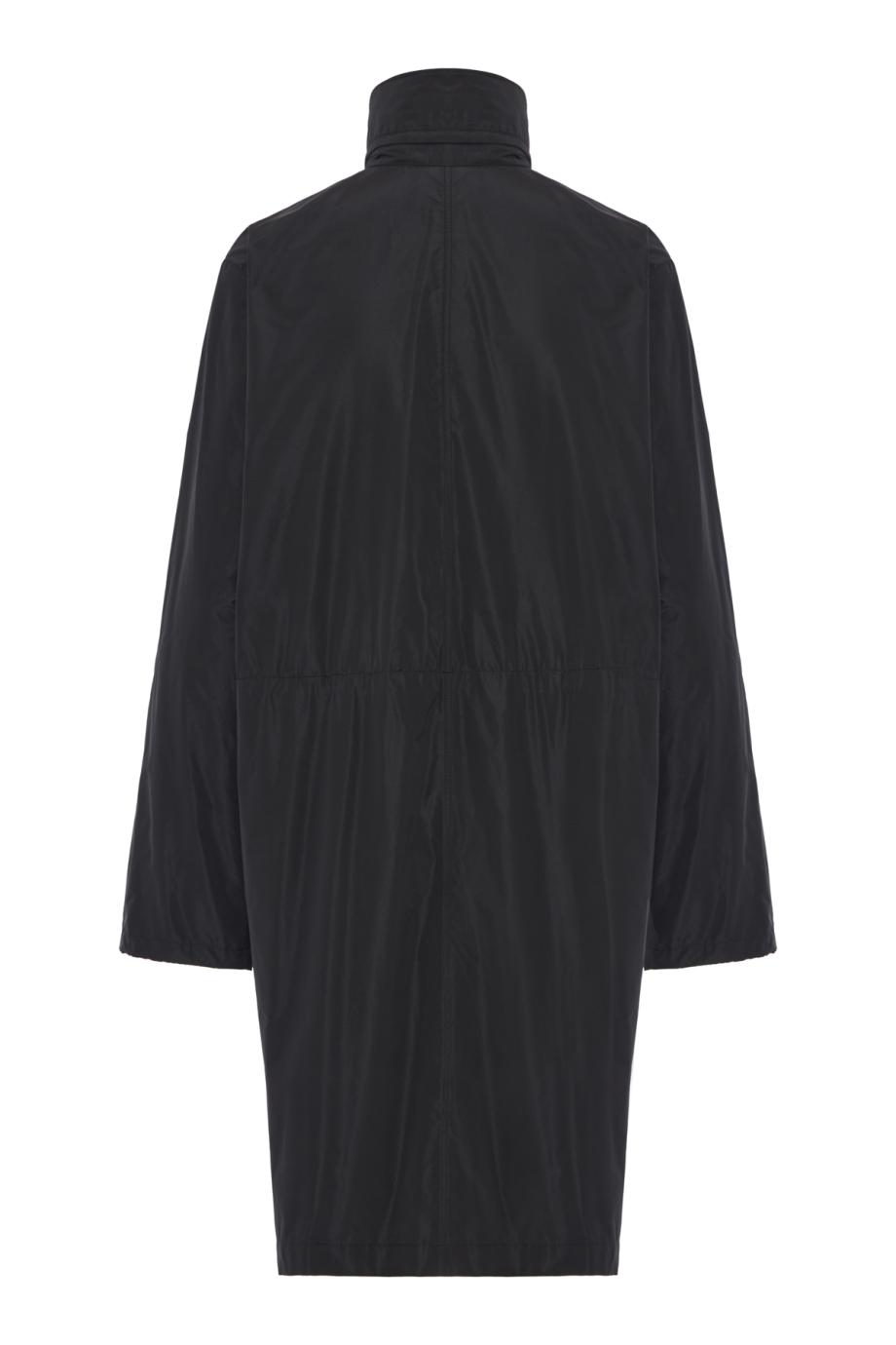 Technical hooded coat in black